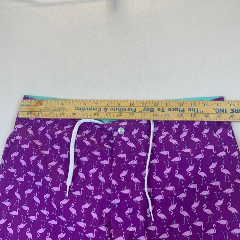 Bonobos Mens Flamingo‎ Print Swim Trunks Purple 9 Inch Inseam Size 34 - Picture 4 of 9